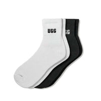 UGG Quinlin Logo Quarter 2 Pack White Black גרבי נשים אגג