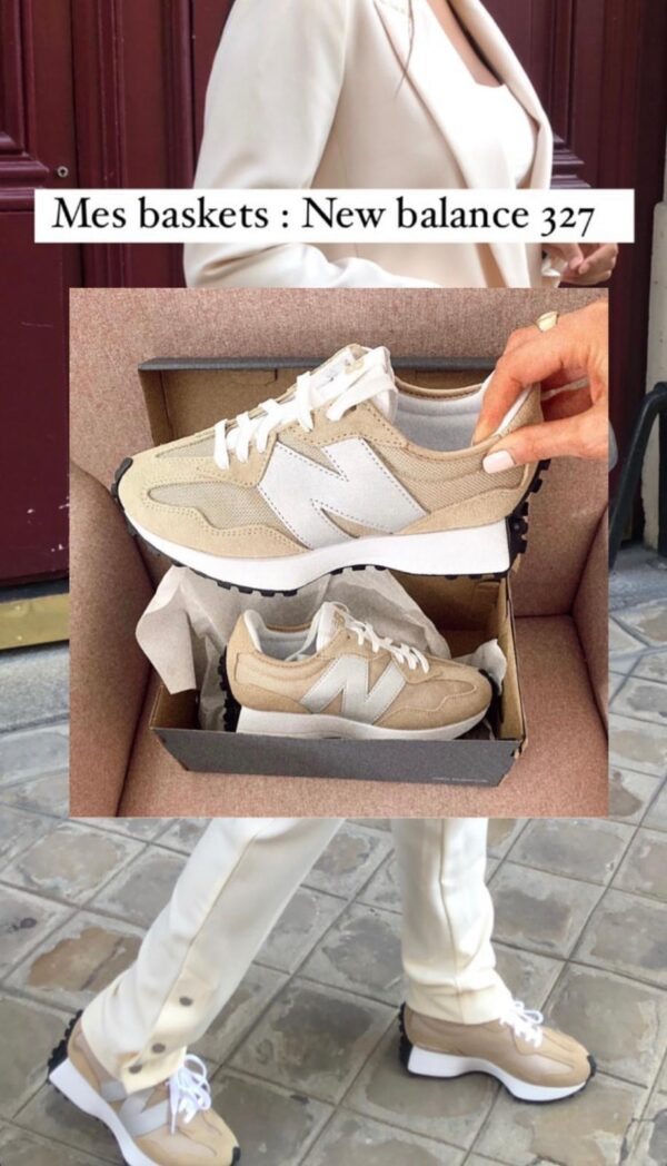 נעלי ניו באלאנס | NEW BALANCE 327 WOMENS BEIGE / SILVER TRAINERS