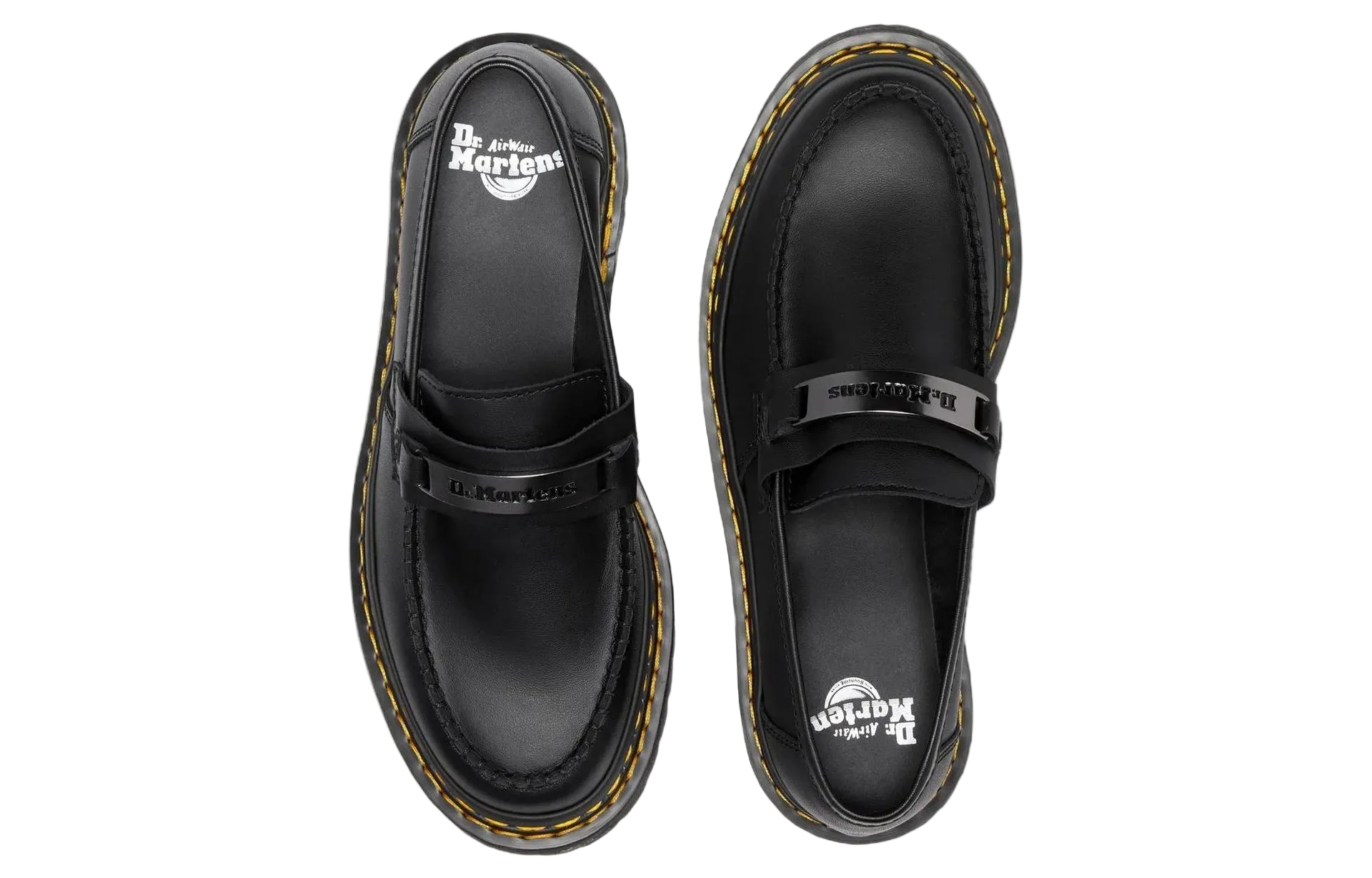 Dr. Martens Penton Bex Double Stitch Leather Loafers Black Poly Rip Stop + Element