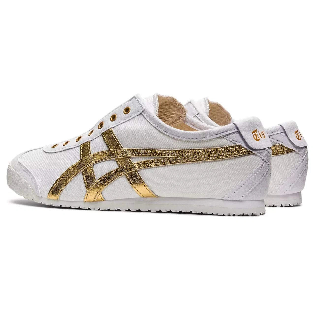 נעלי אוניטסוקה טייגר | Onitsuka Tiger MEXICO 66 SLIP-ON White Pure Gold