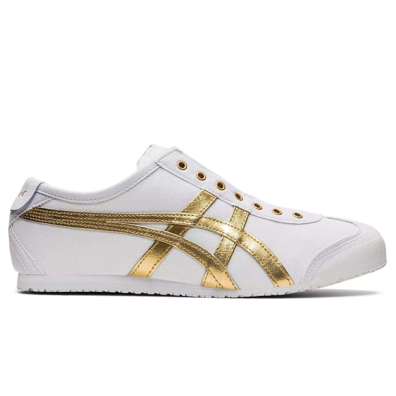 נעלי אוניטסוקה טייגר | Onitsuka Tiger MEXICO 66 SLIP-ON White Pure Gold