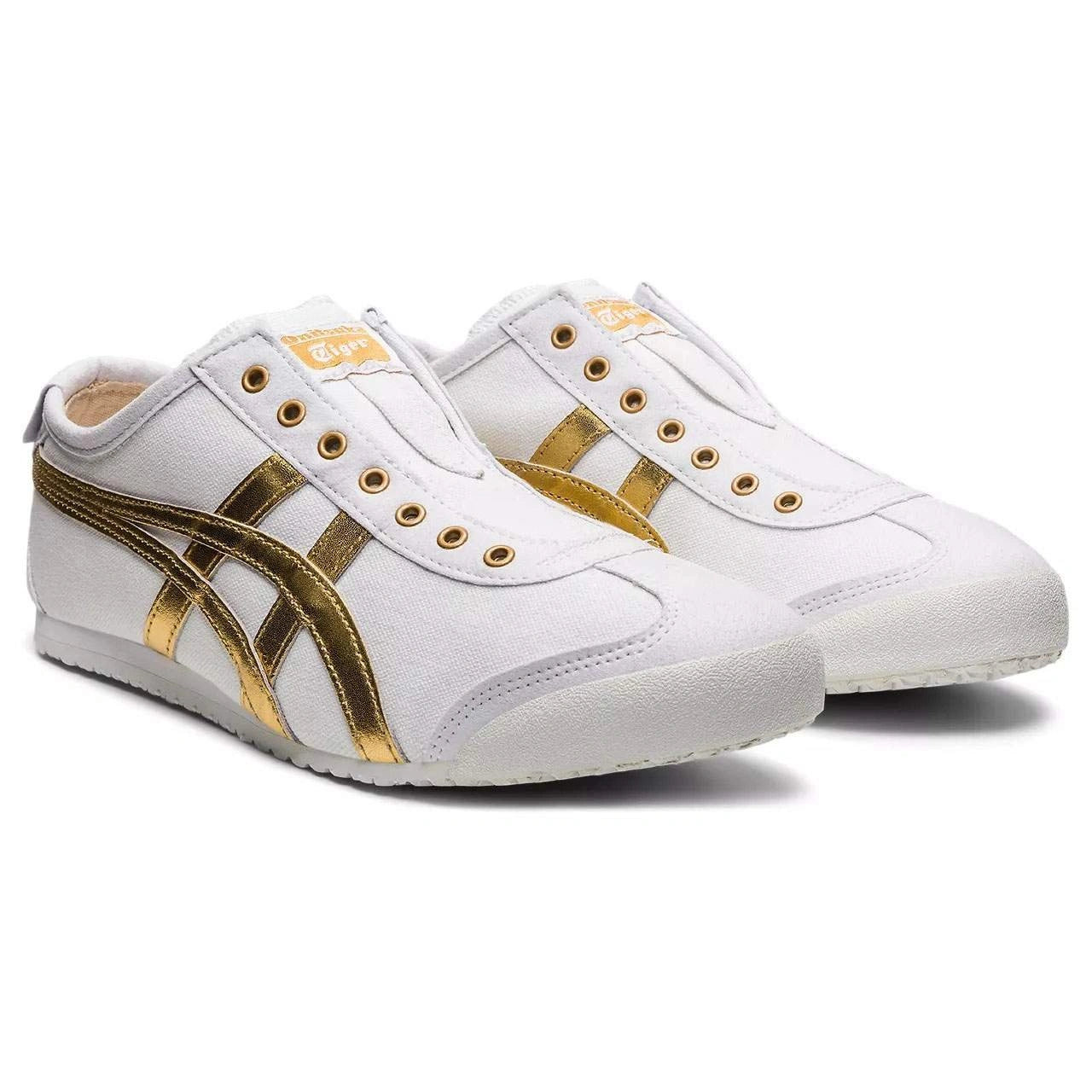 נעלי אוניטסוקה טייגר | Onitsuka Tiger MEXICO 66 SLIP-ON White Pure Gold