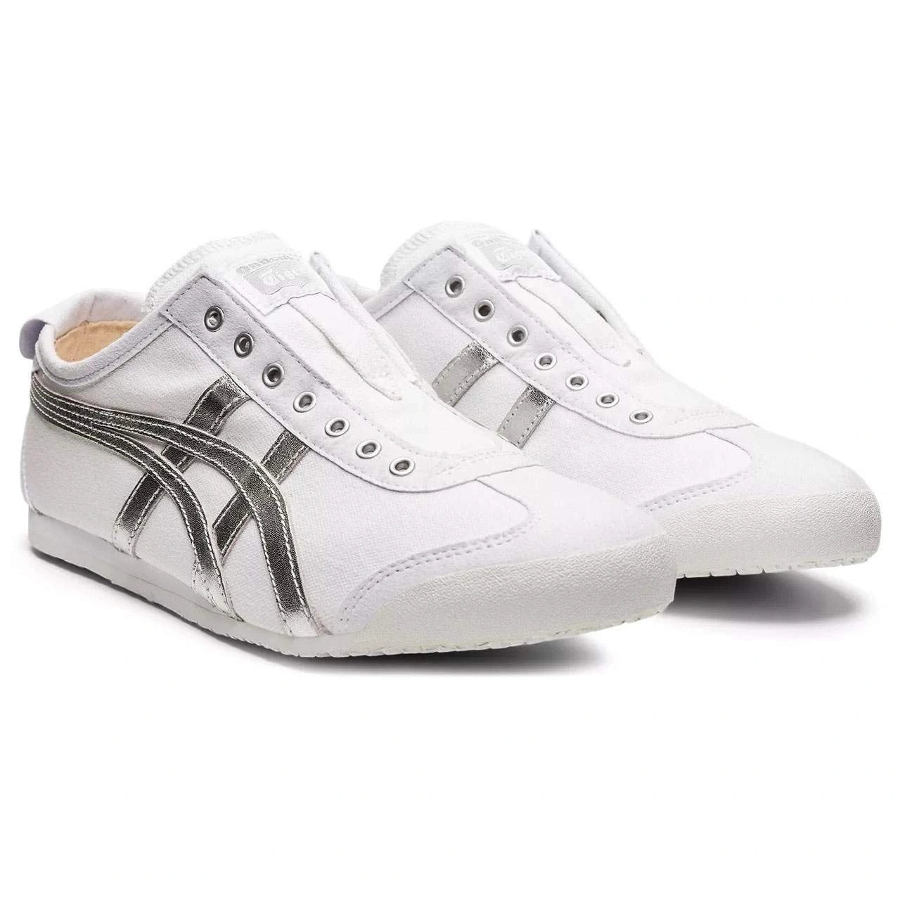 נעלי אוניטסוקה טייגר | Onitsuka Tiger MEXICO 66 SLIP-ON White Pure Silver