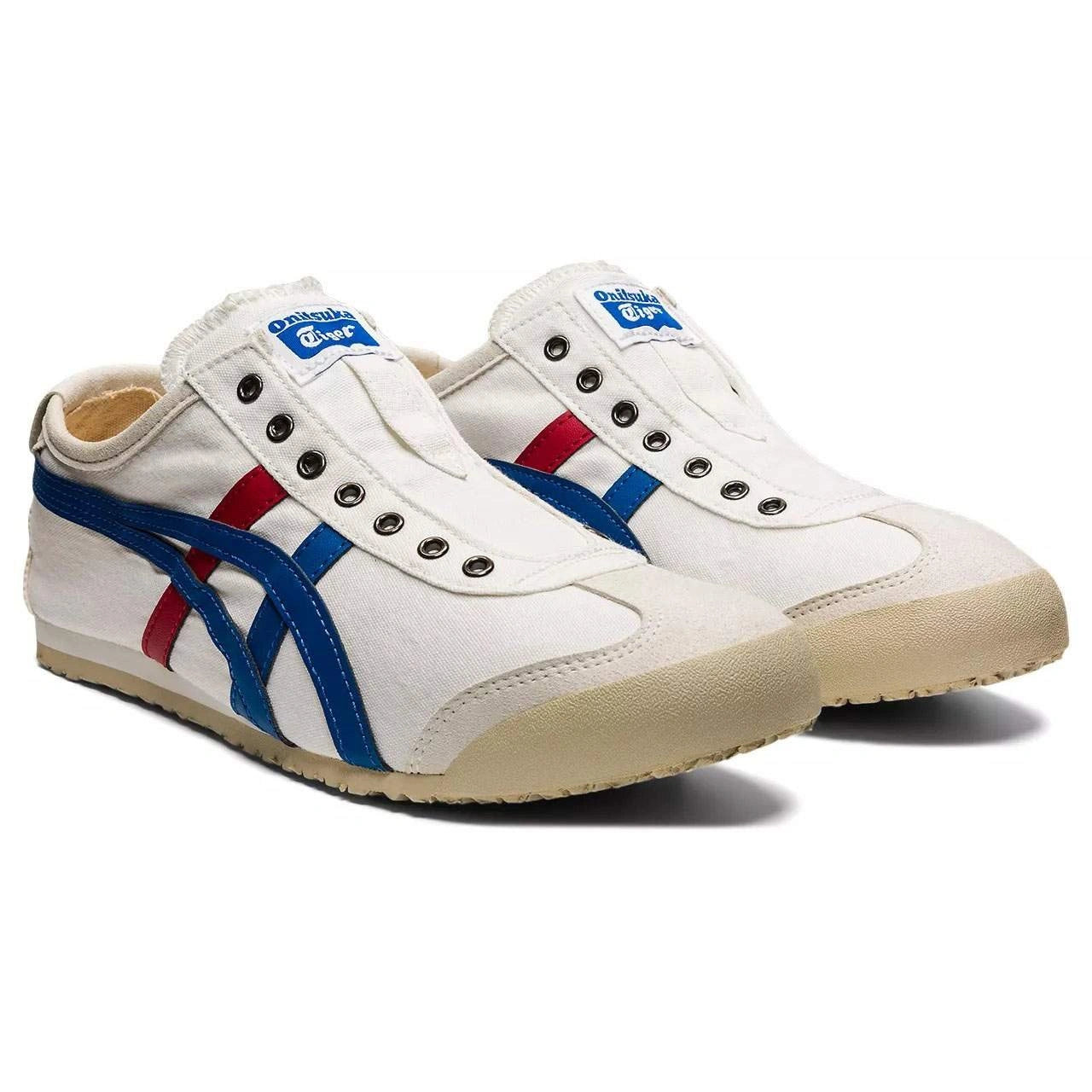 נעלי אוניטסוקה טייגר | Onitsuka Tiger MEXICO 66 SLIP-ON White Tricolor