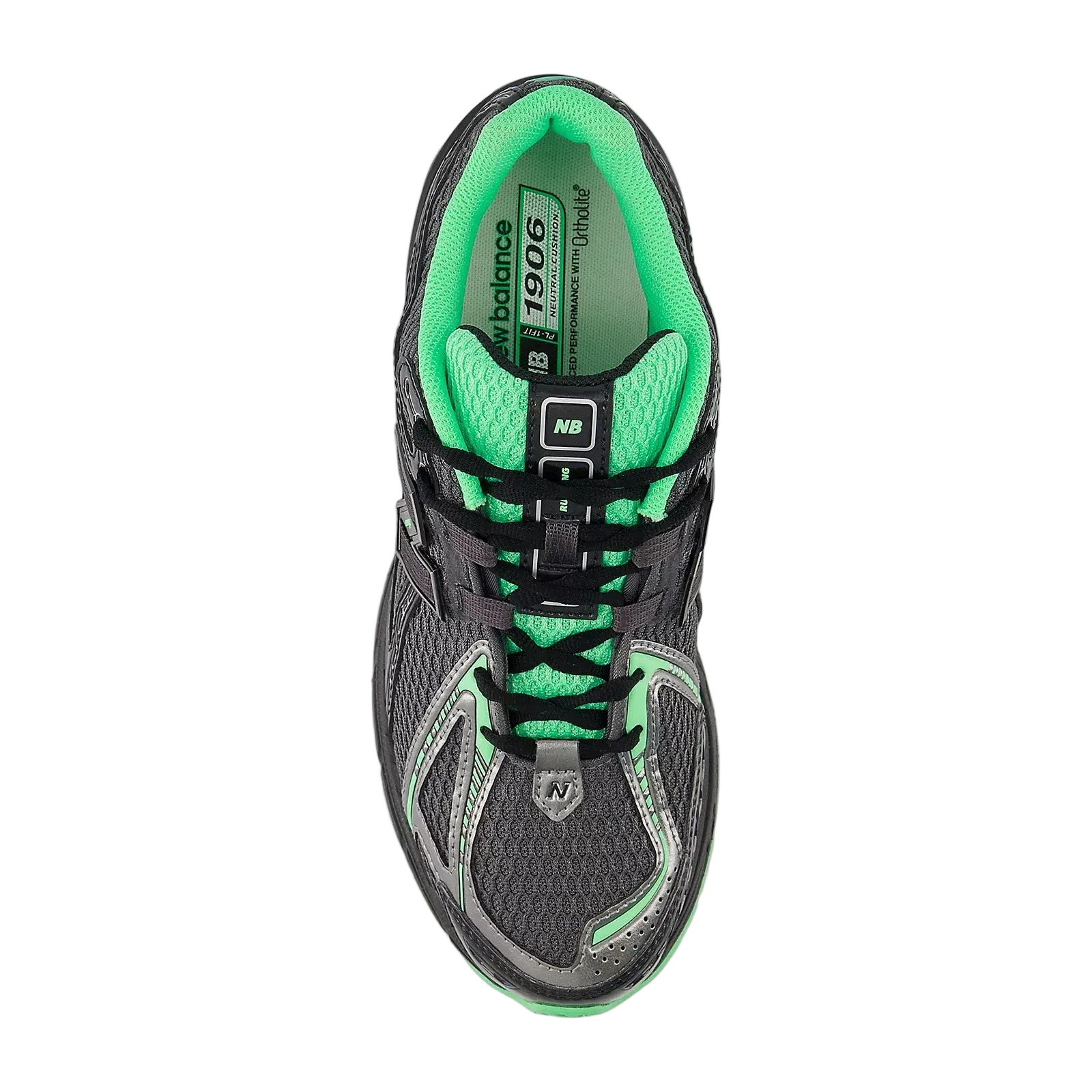 New Balance 1906 Dark Silver Metallic with Lime Leaf and Castlerock
